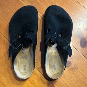 New Birk clogs, black suede.  Never worn outside.